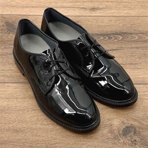 Capps Women's Size 8 High Gloss Black Military Oxford Uniform Dress Shoes